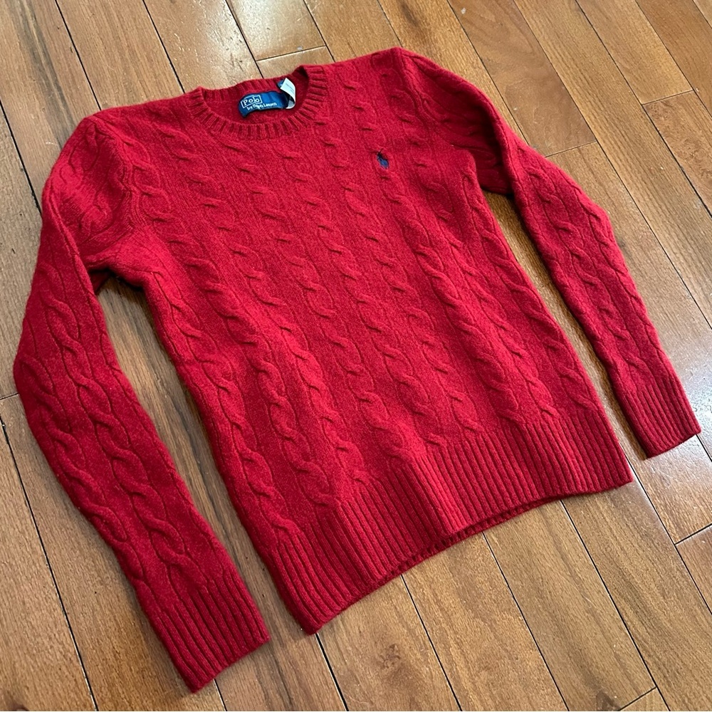 Vintage Women’s Polo By Ralph Lauren Wool Cashmere Cable Knit Sweater Size Small